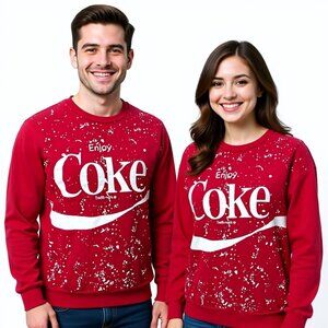 COCA-COLA Enjoy Coke Red Sweatshirt Unisex Women’s Medium Crewneck Retro